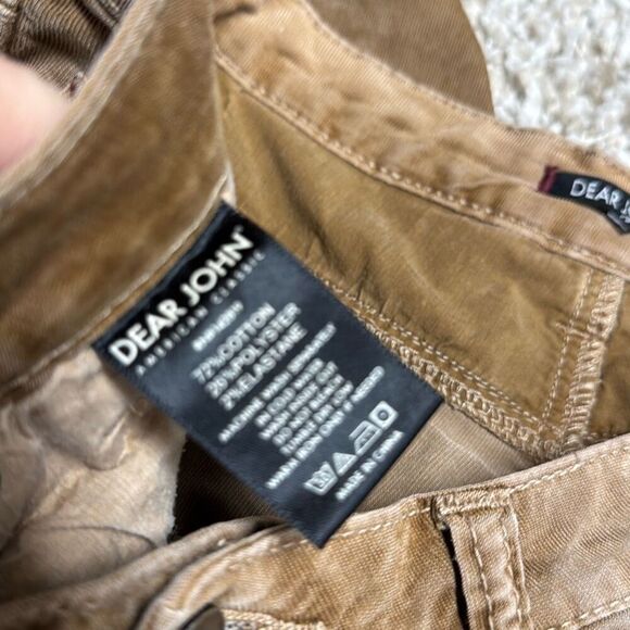 Dear John Women’s Brown Marbled Low Rise Corduroy Pants Size 30 - Picture 5 of 5